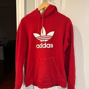 Red L adidas hoodie